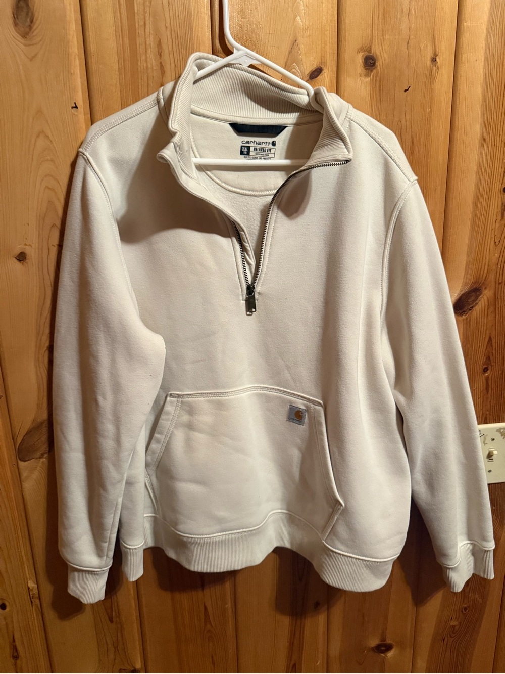 Carhartt Woman’s Cream Half-Zip Sweatshirt